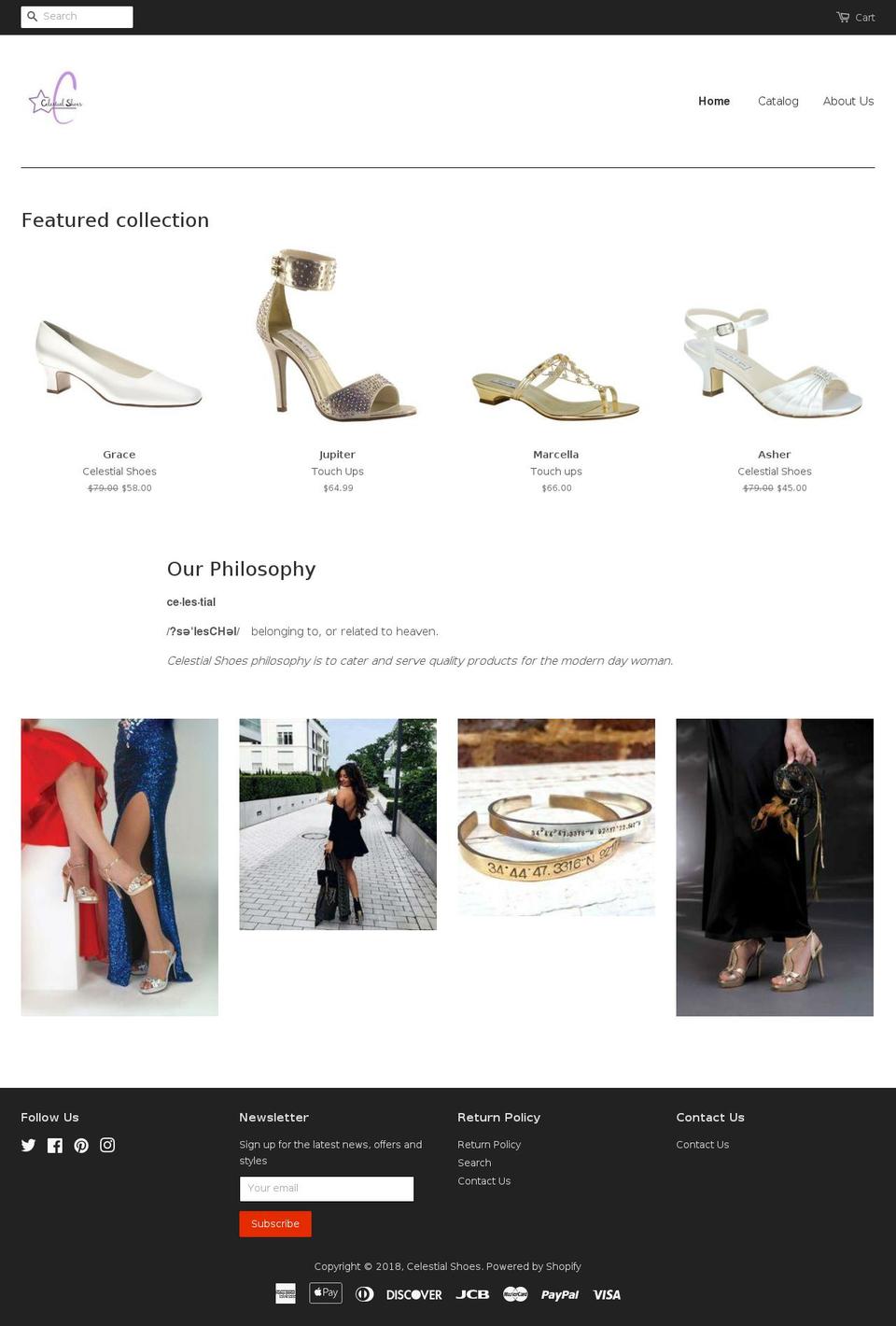 celestialshoes.com shopify website screenshot