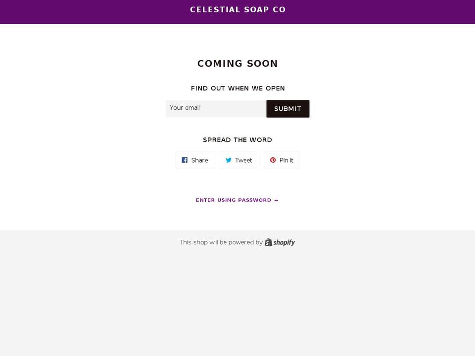 celestialsoapco.com — Shopify storefront screenshot