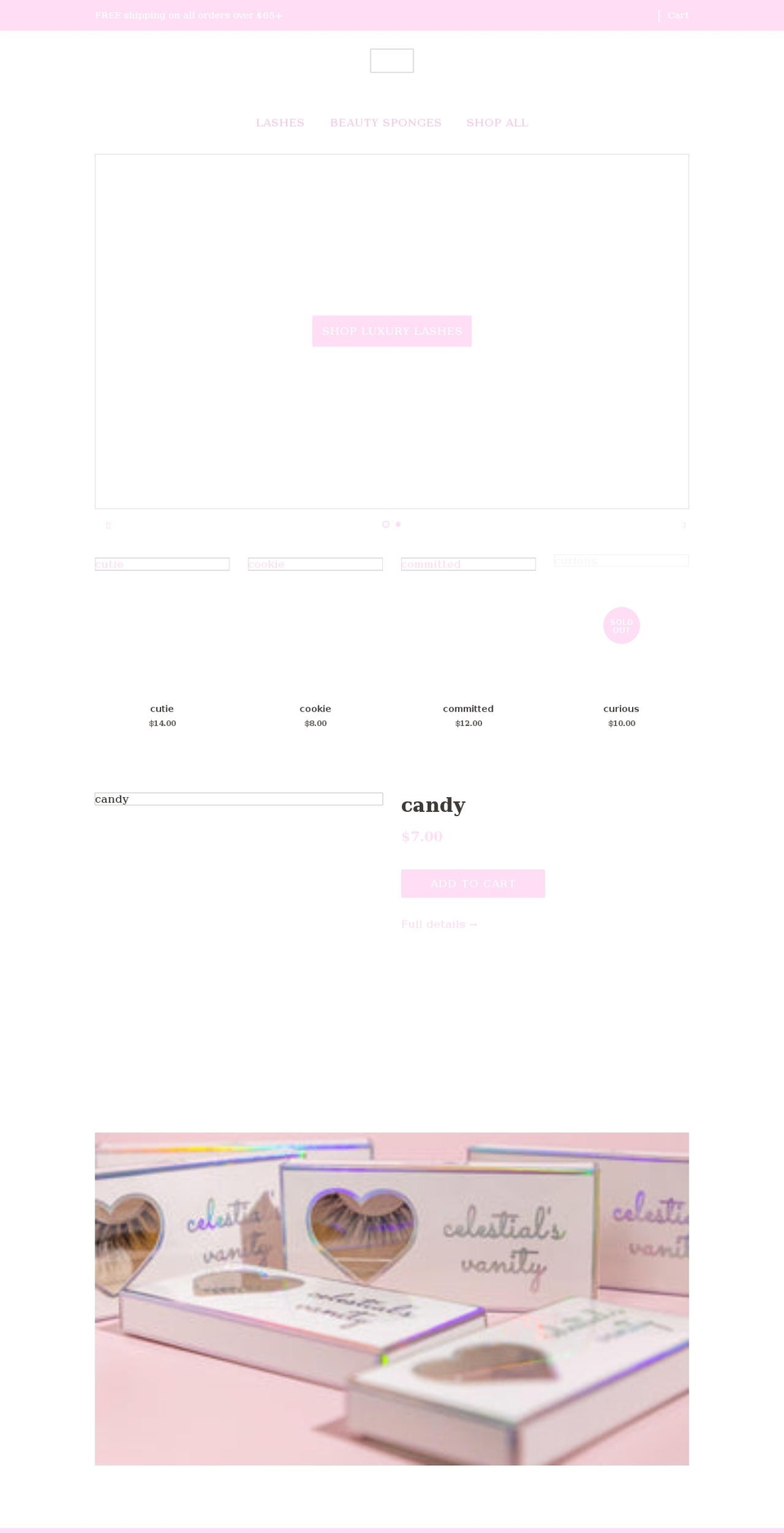 celestialsvanity.com shopify website screenshot