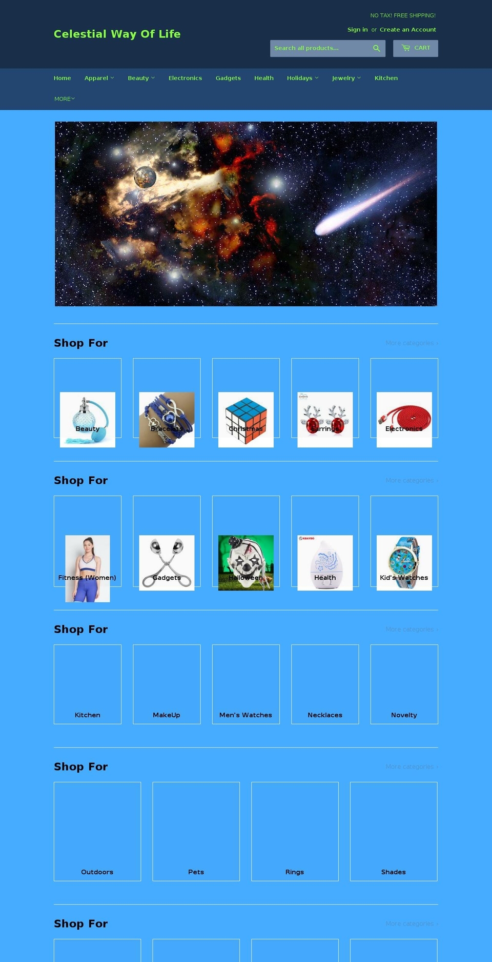 celestialwayoflife.com — Shopify storefront screenshot