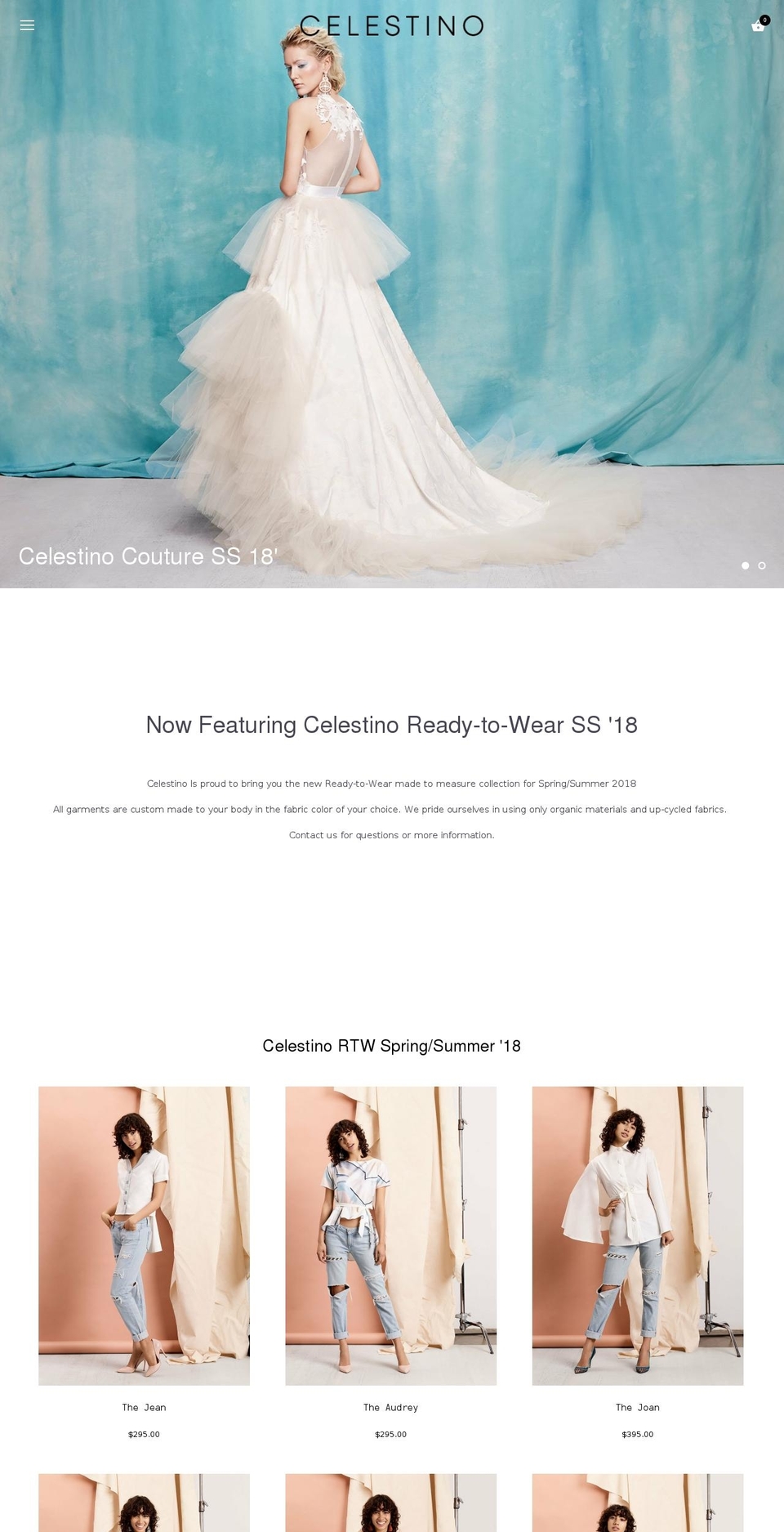 celestinocouture.com shopify website screenshot