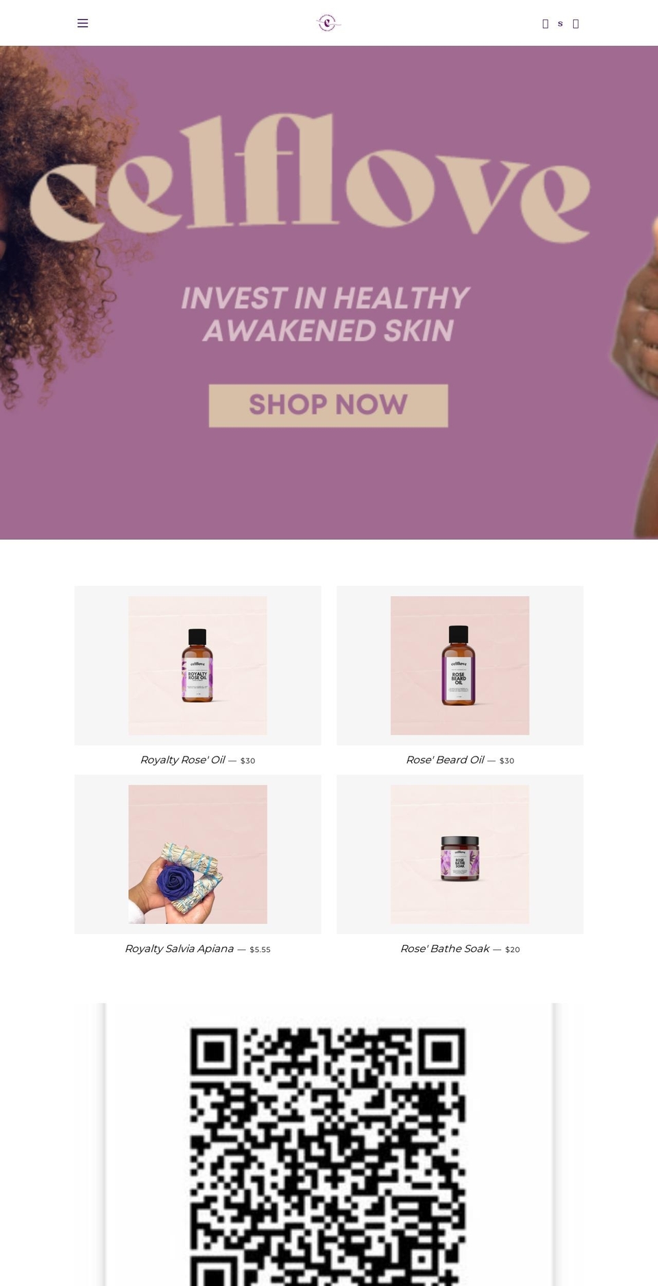 celfloveskincare.com shopify website screenshot