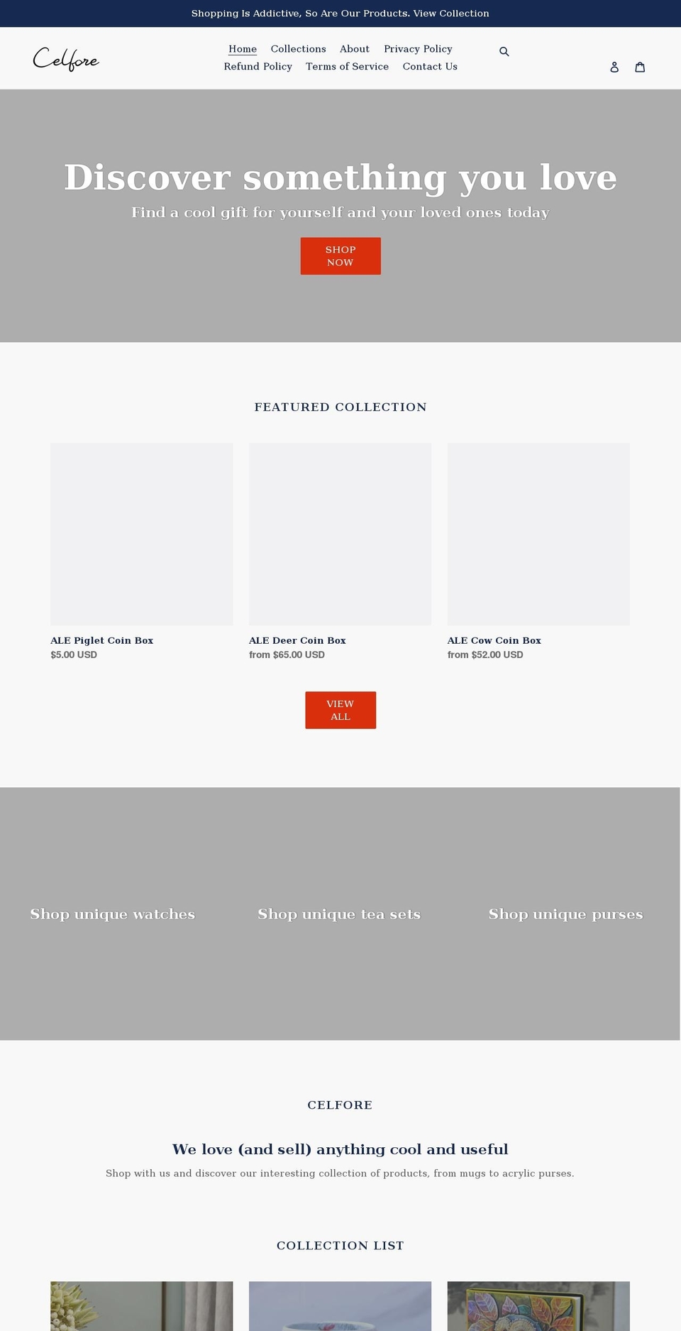 celfore.com shopify website screenshot