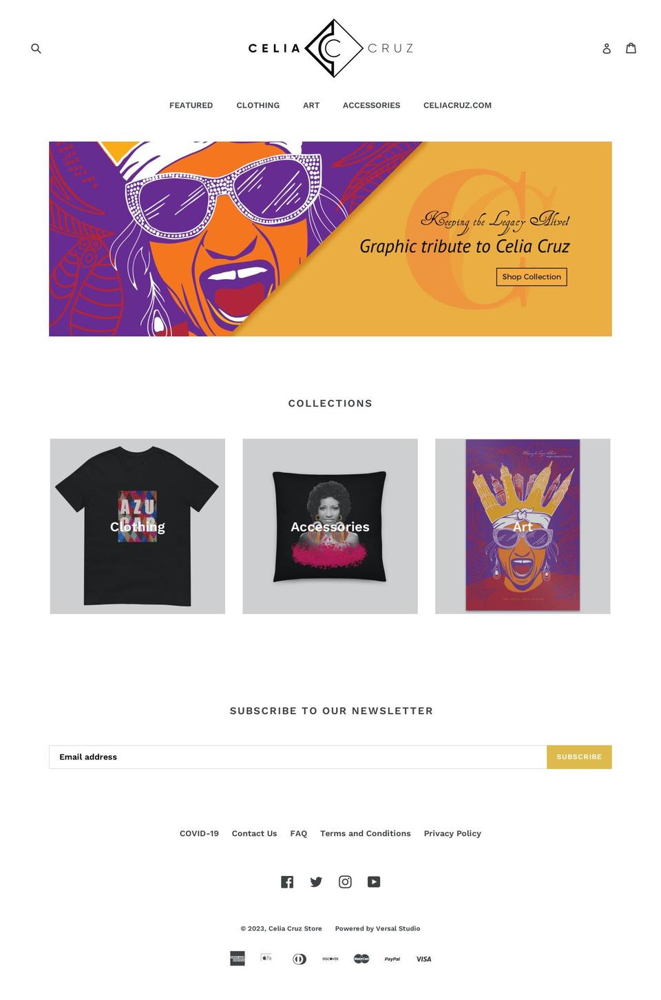 celiacruzstore.com — Shopify storefront screenshot