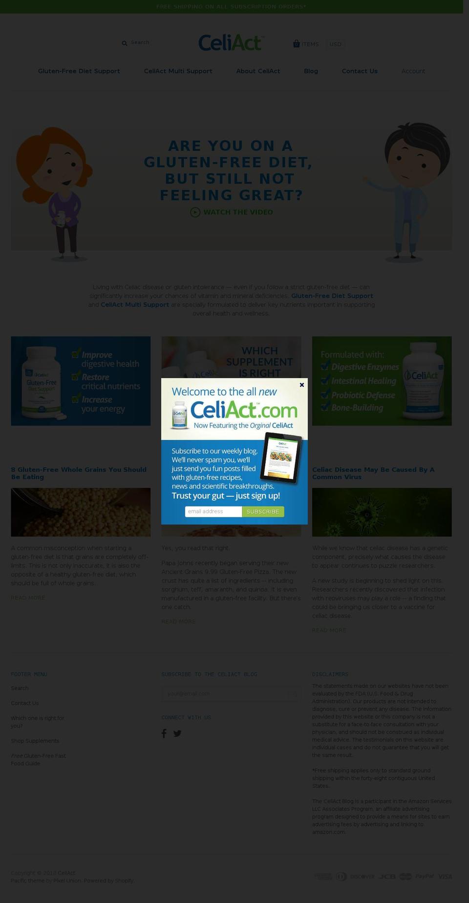 celiacvitamins.com — Shopify storefront screenshot