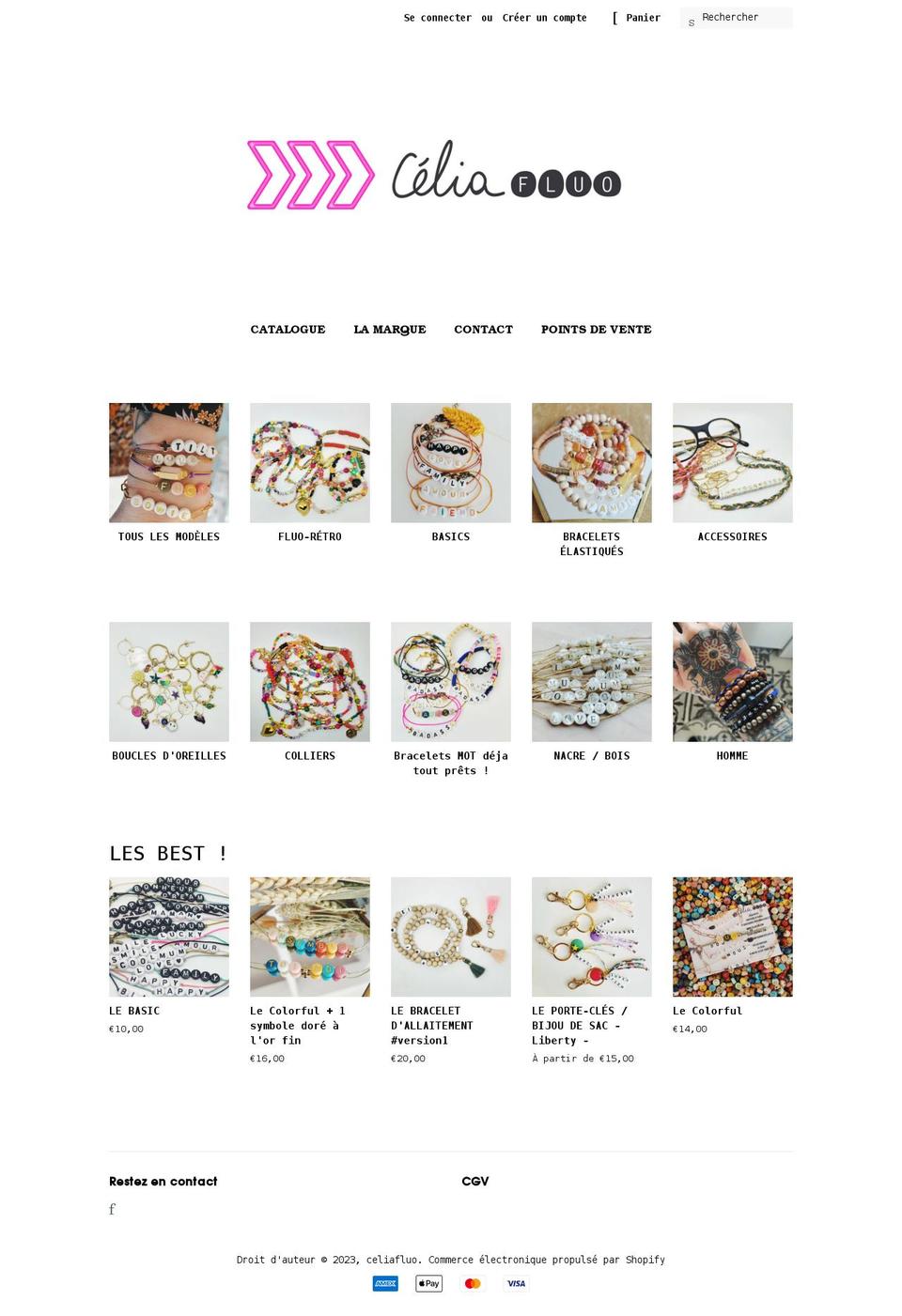 celiafluo.com shopify website screenshot
