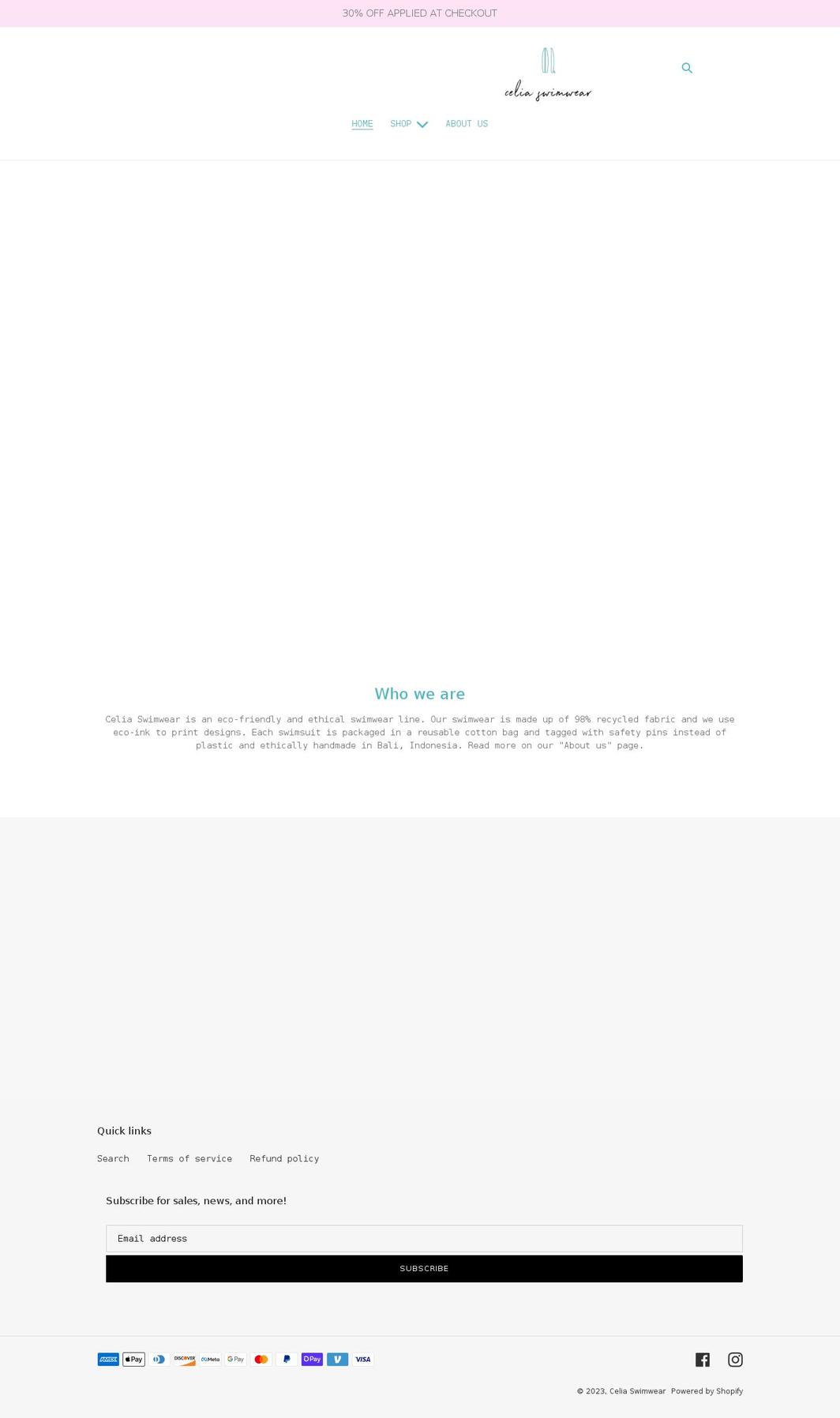 celiaswimwear.com shopify website screenshot