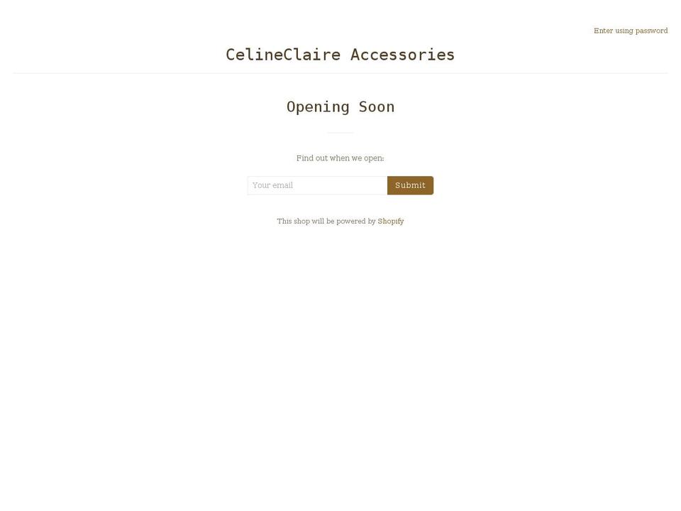 celineclaireaccessories.com shopify website screenshot