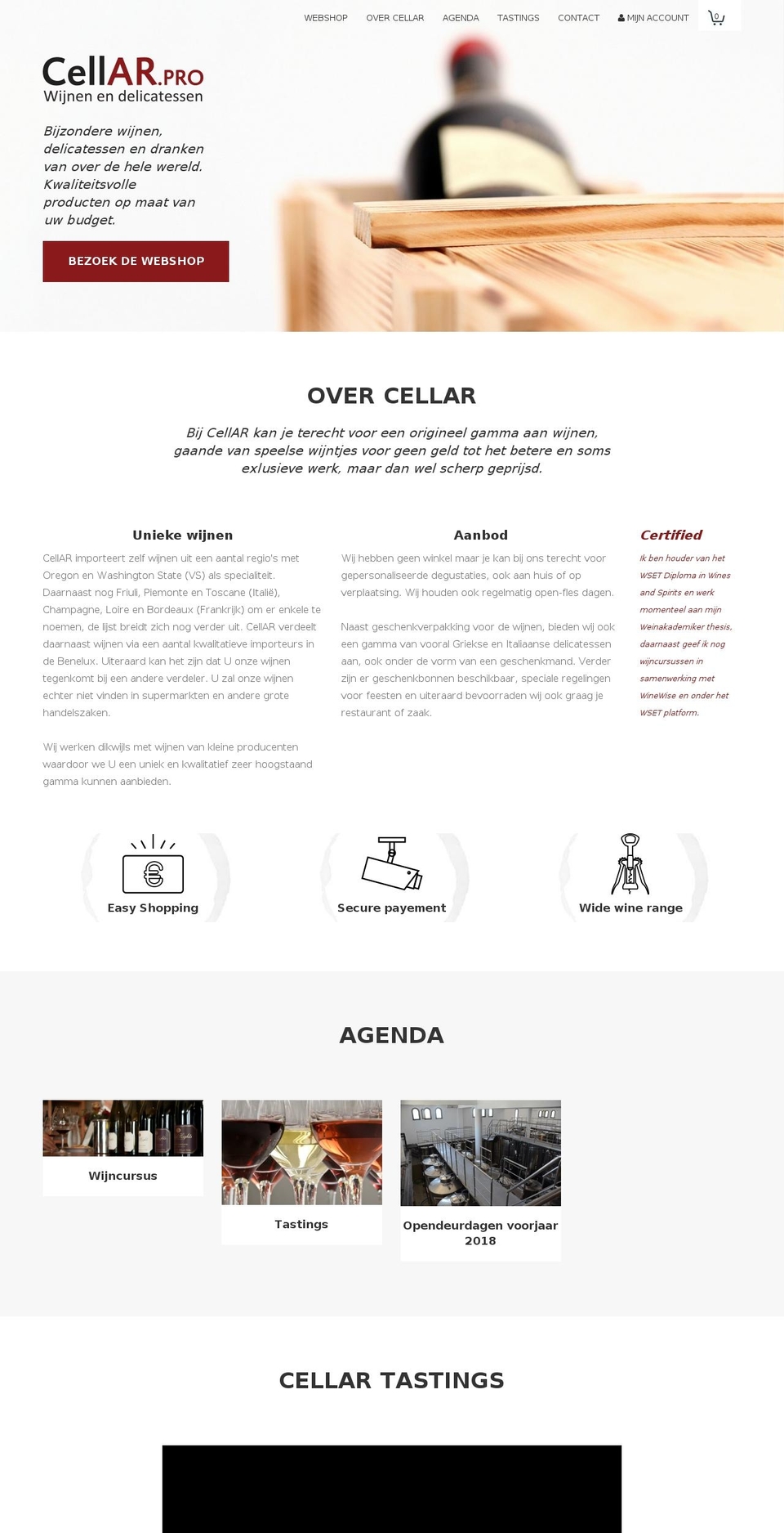 cellar.pro shopify website screenshot
