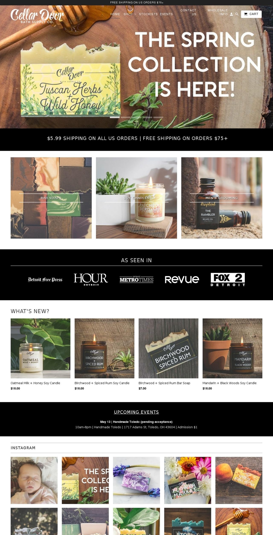 cellardoorsoapco.com shopify website screenshot