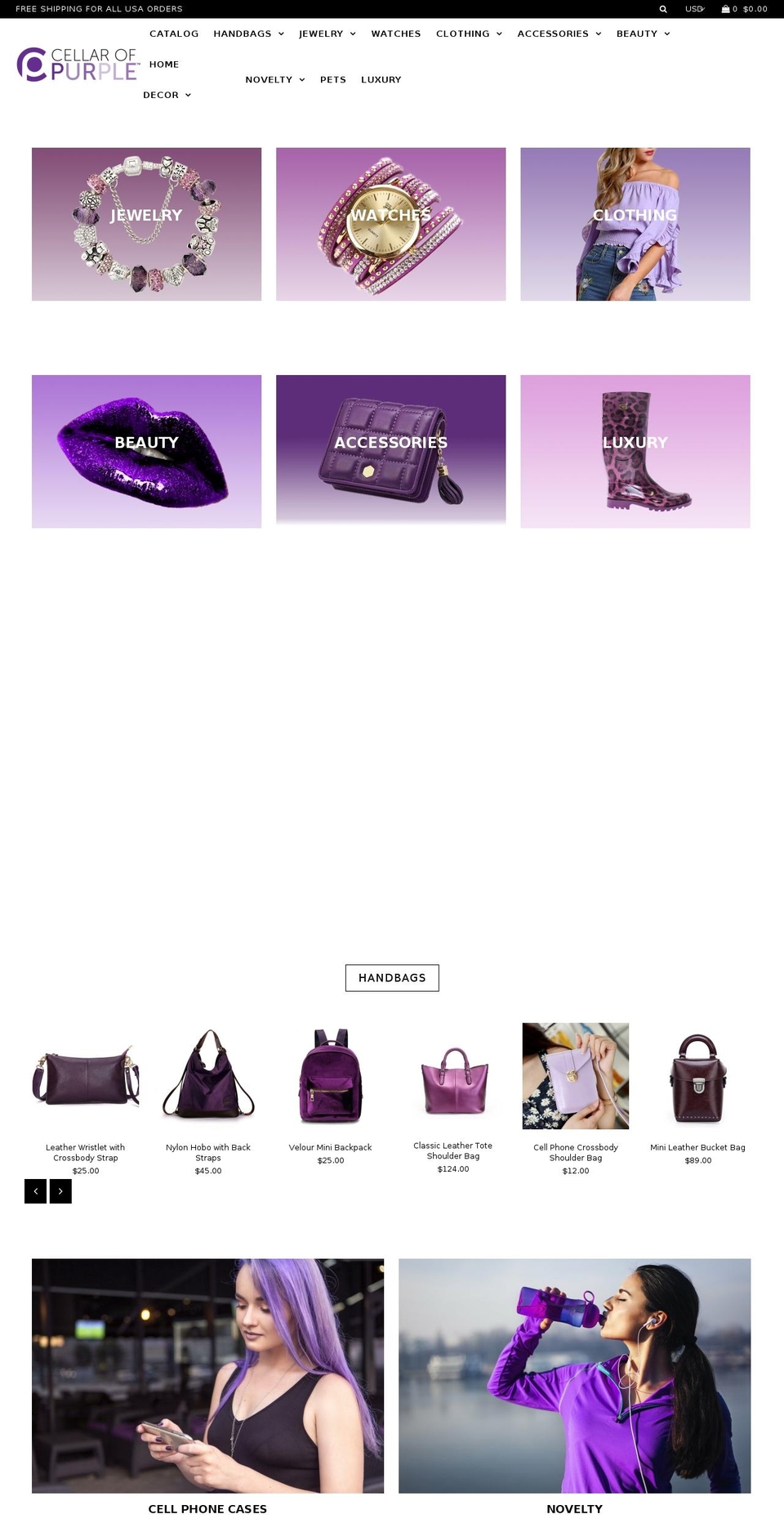 cellarofpurple.com shopify website screenshot