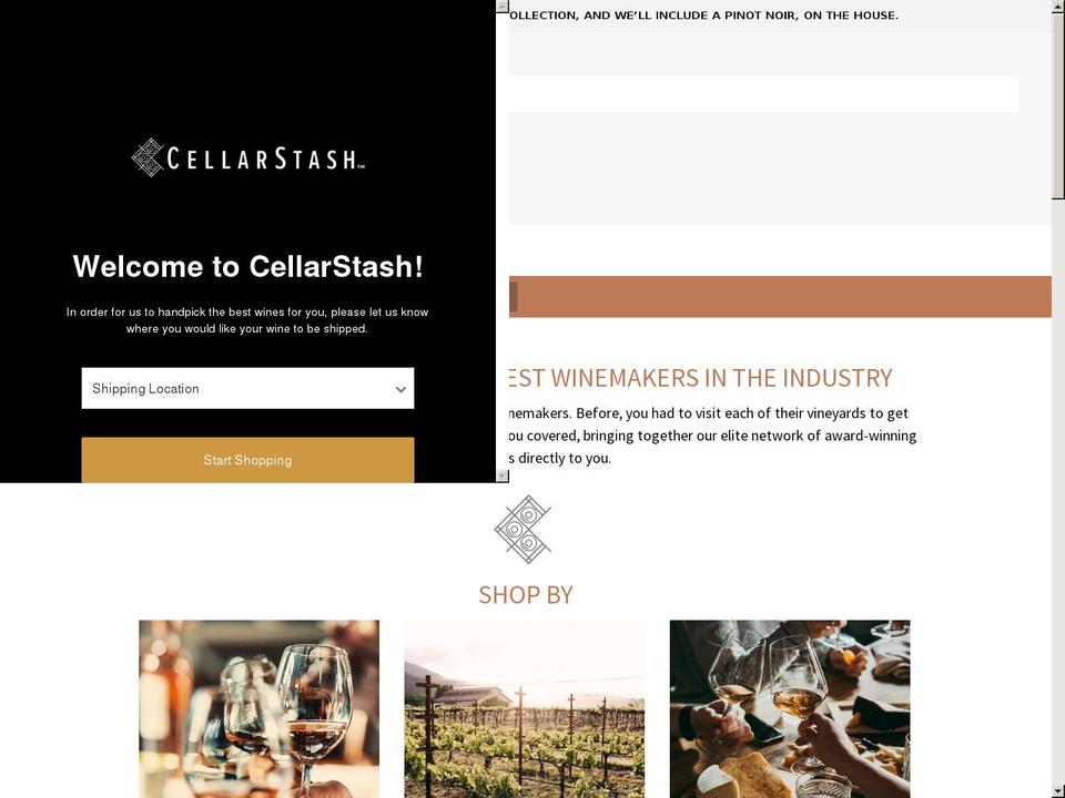 cellarstash.com shopify website screenshot