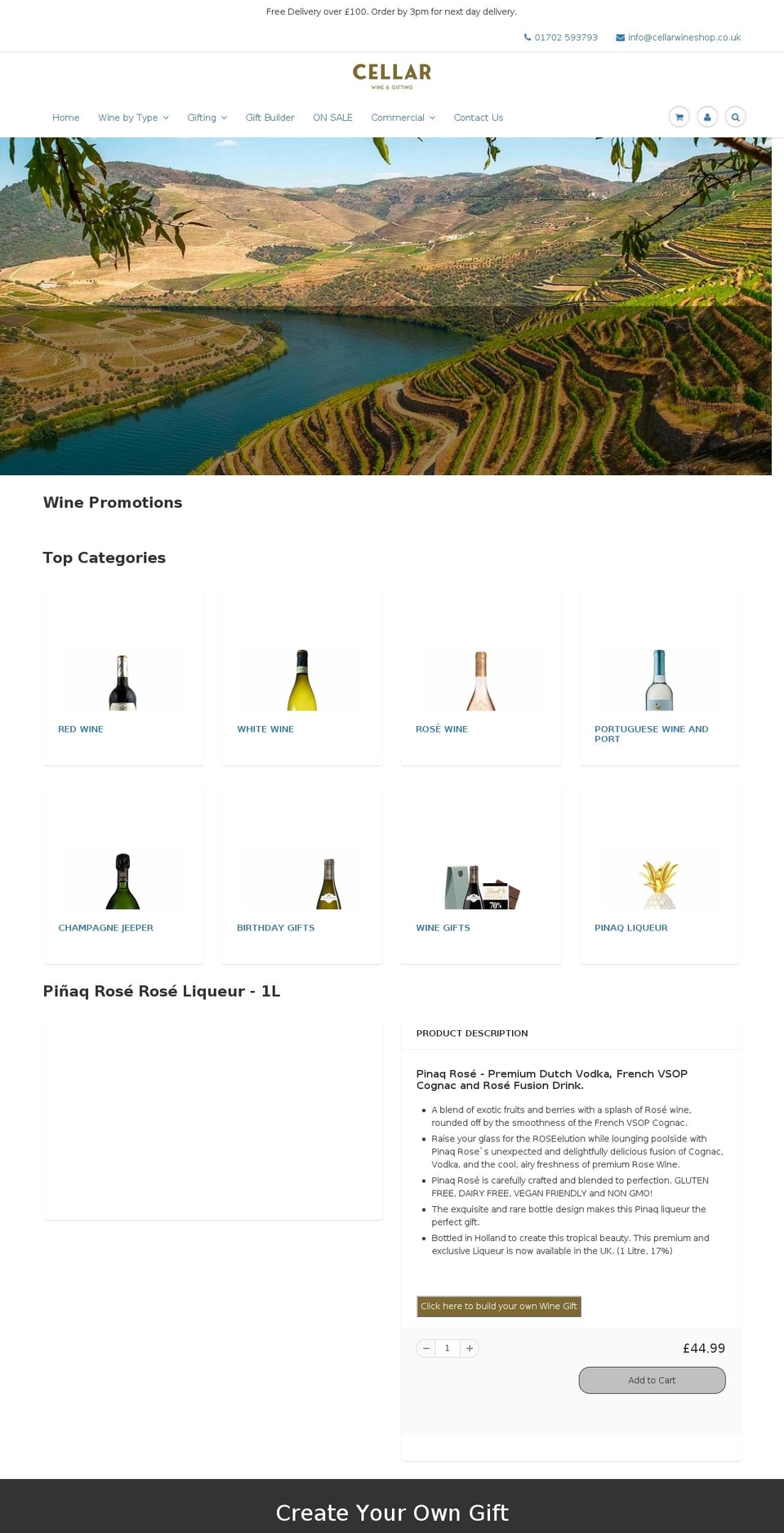 cellarwineshop.co.uk shopify website screenshot