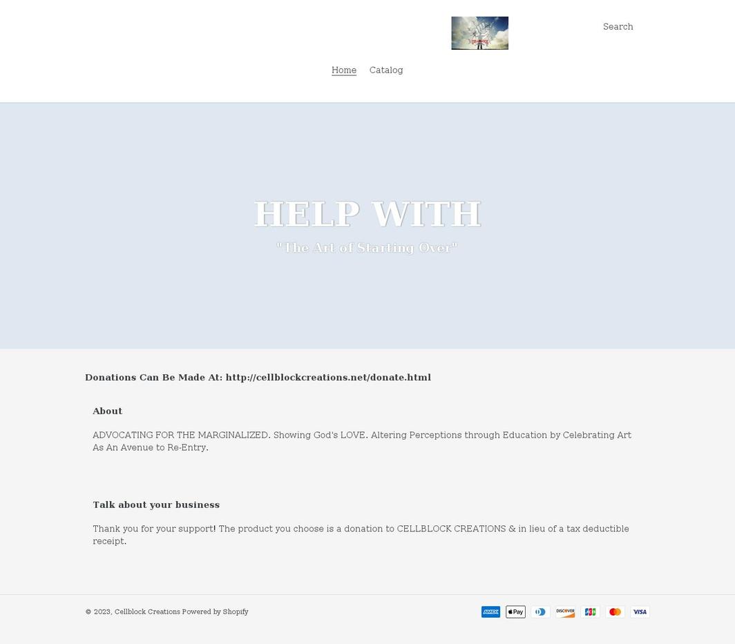 cellblock-creations.myshopify.com shopify website screenshot