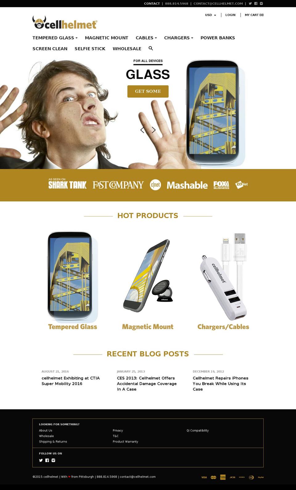 Focal Shopify theme site example cellhelmet.com