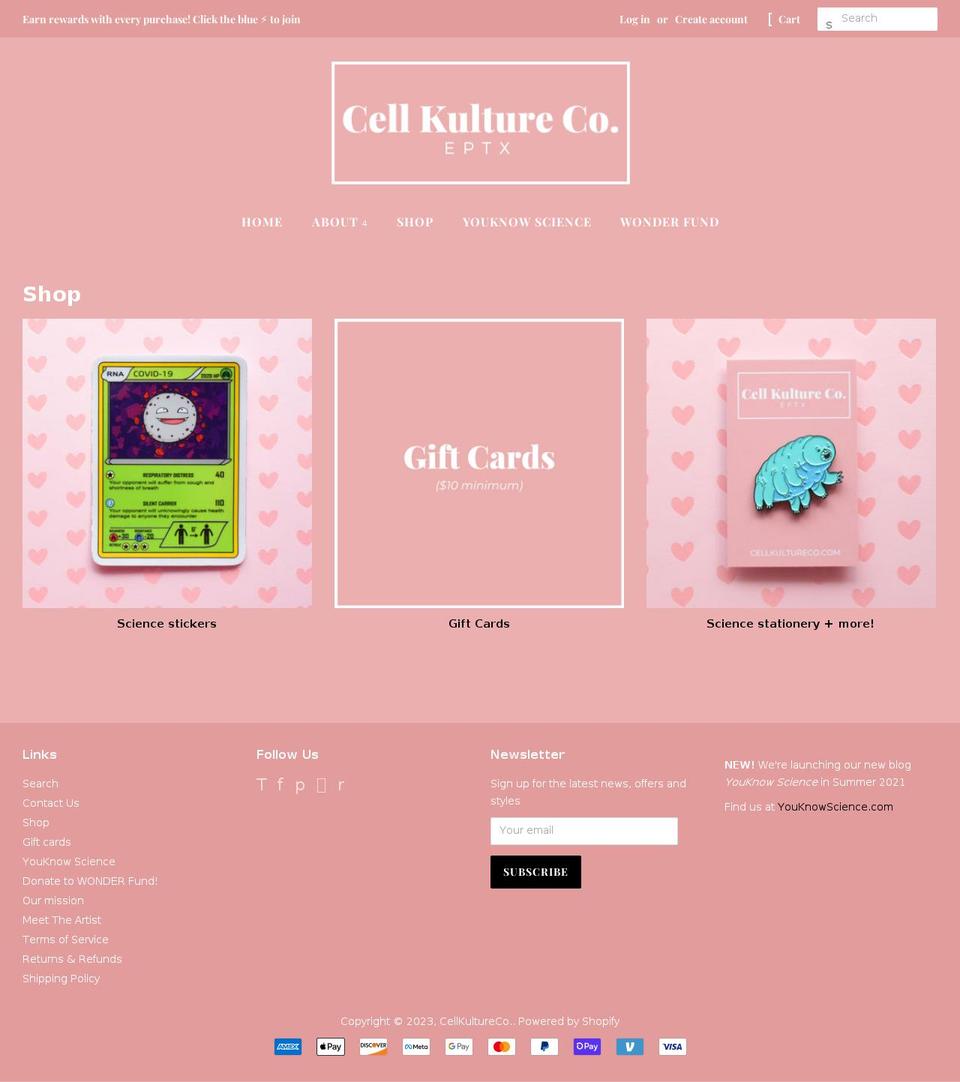 cellkultureco.com shopify website screenshot