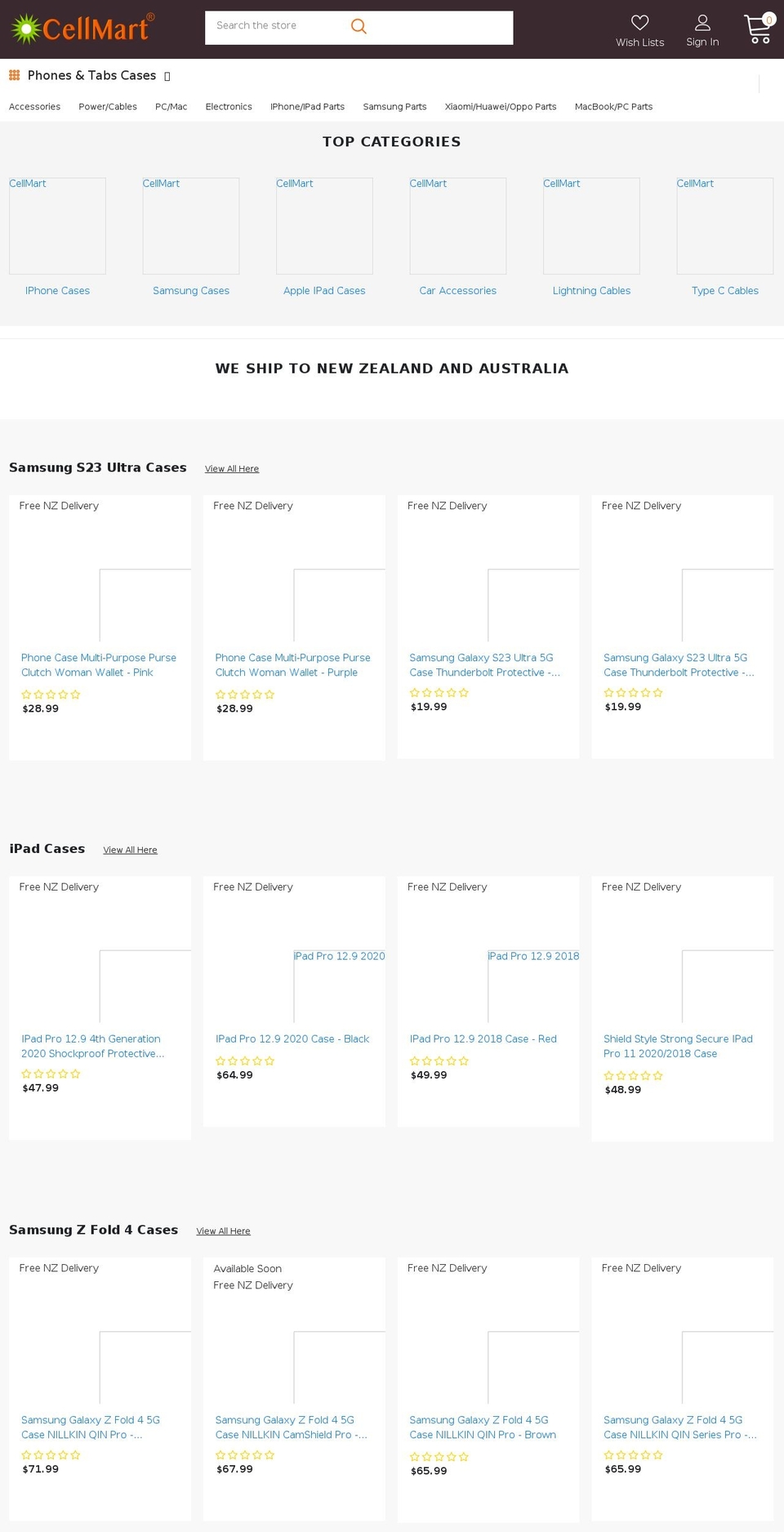 cellmart.nz shopify website screenshot