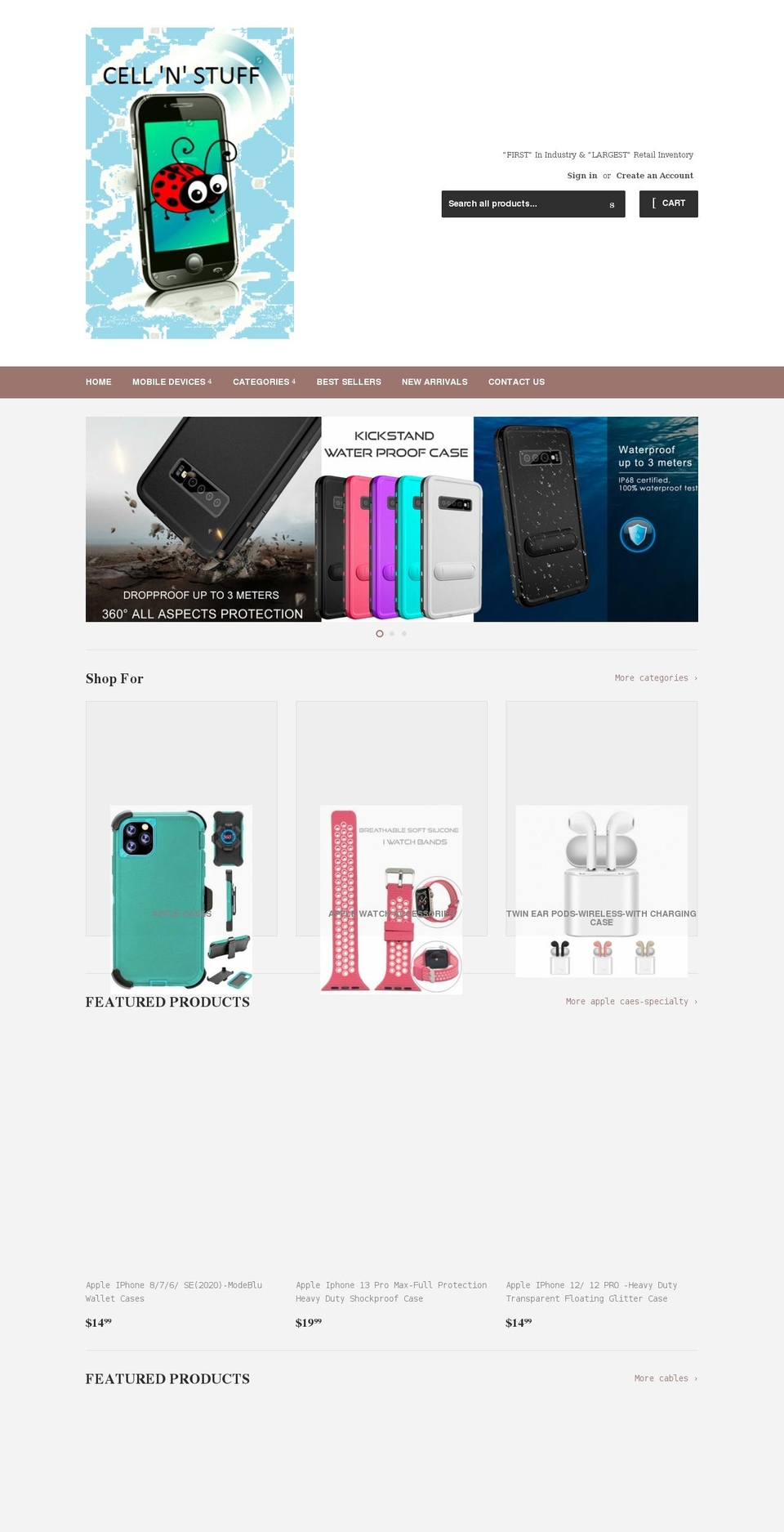 cellnstuff.com shopify website screenshot