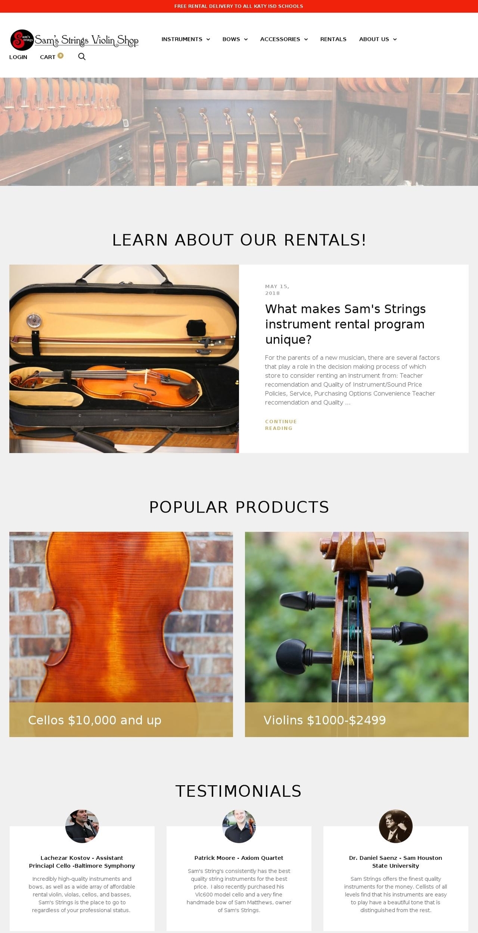 cellosam.com — Shopify storefront screenshot
