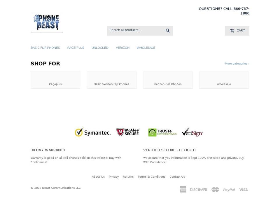 cellphonebeast.com shopify website screenshot