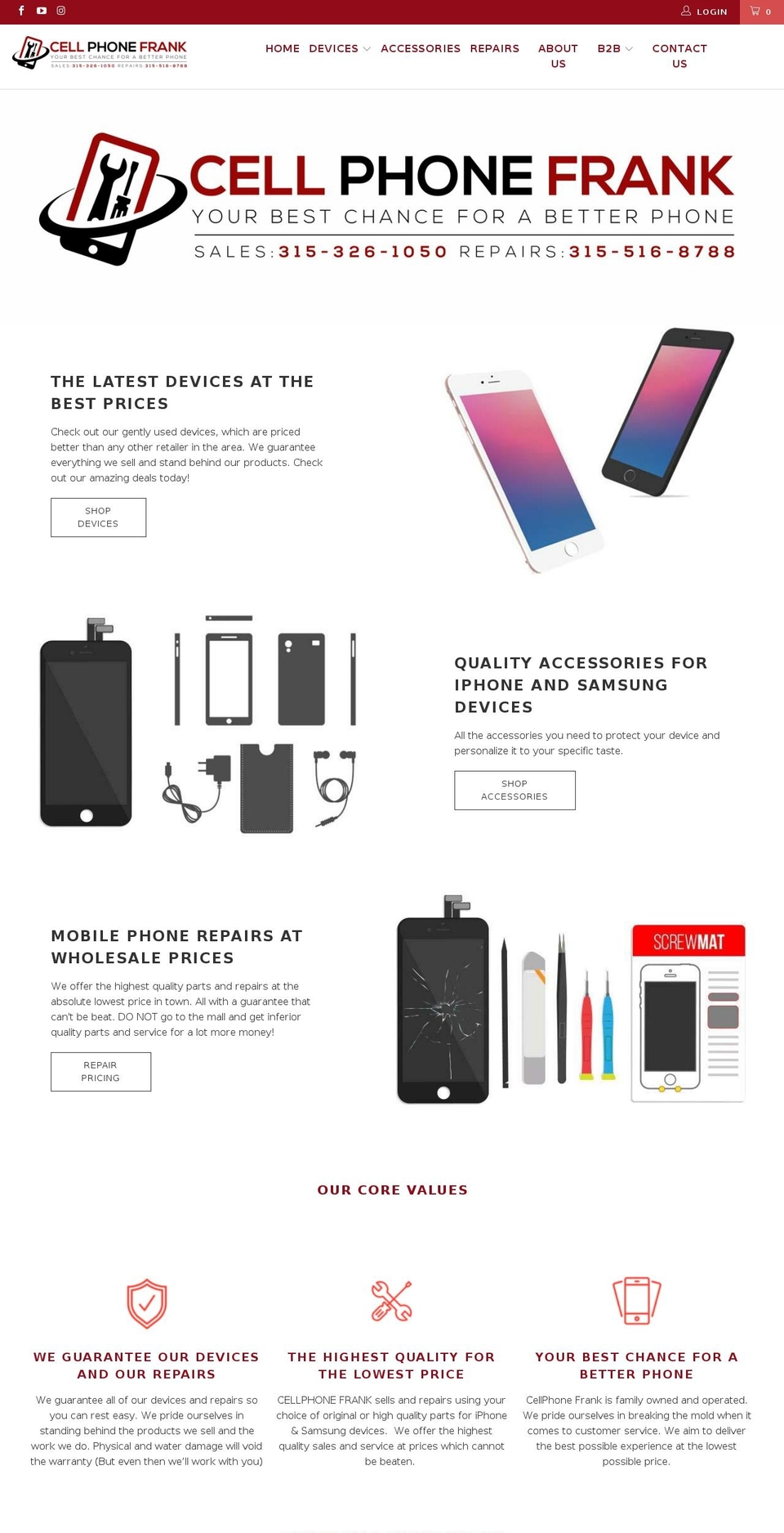 cellphonefrank.com — Shopify storefront screenshot