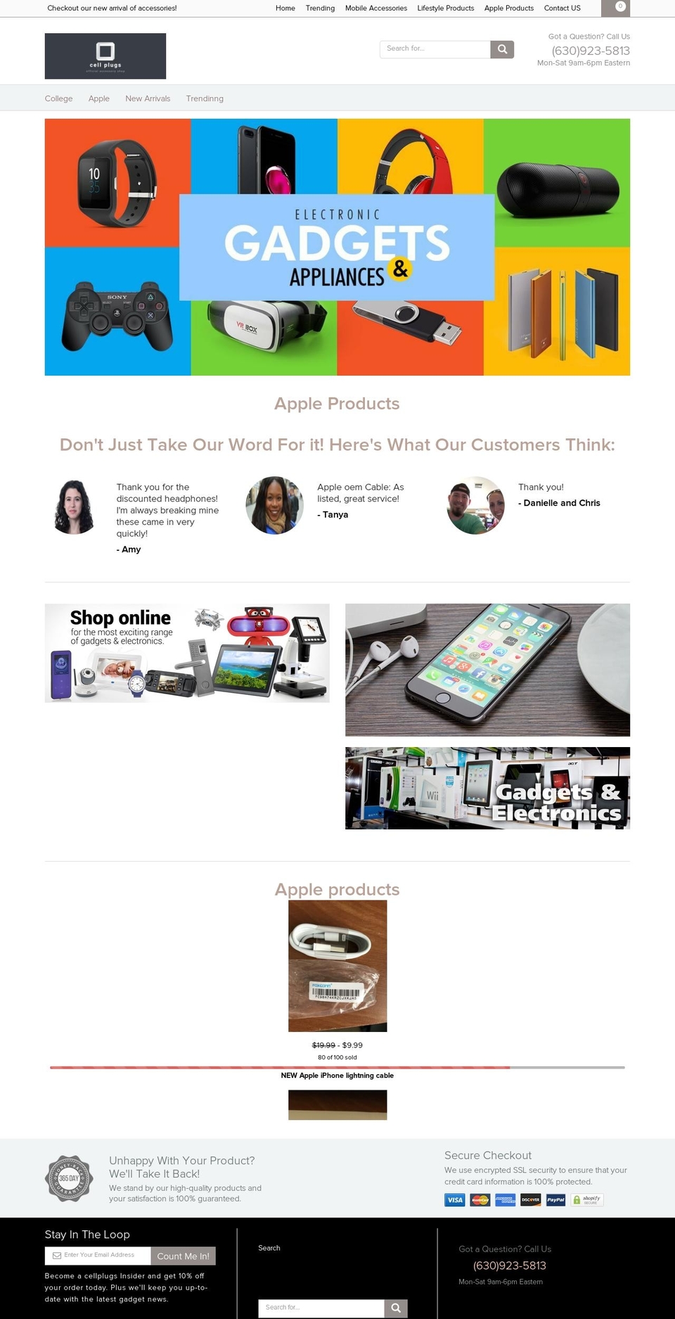 cellplugs.com — Shopify storefront screenshot
