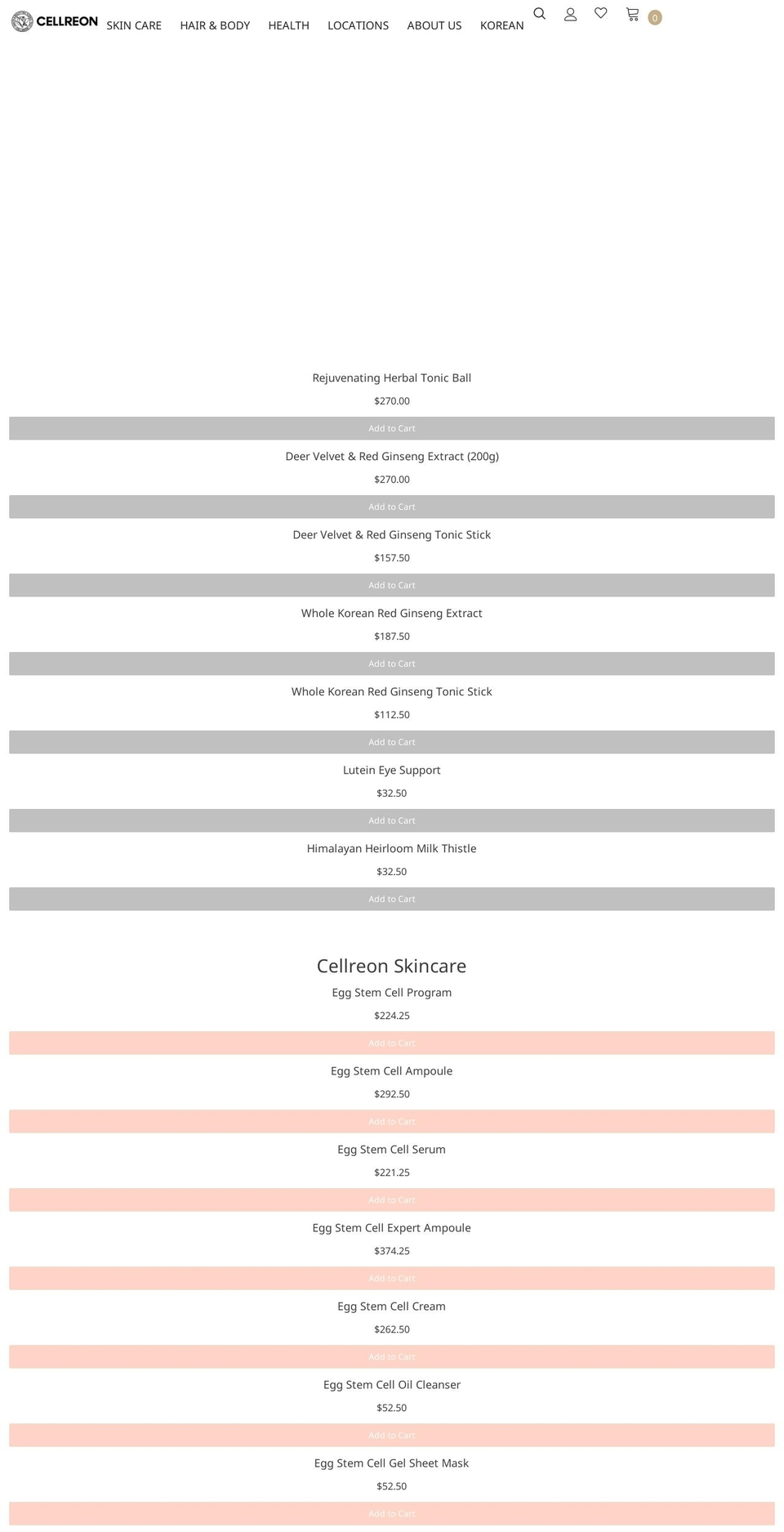 cellreonshop.com shopify website screenshot