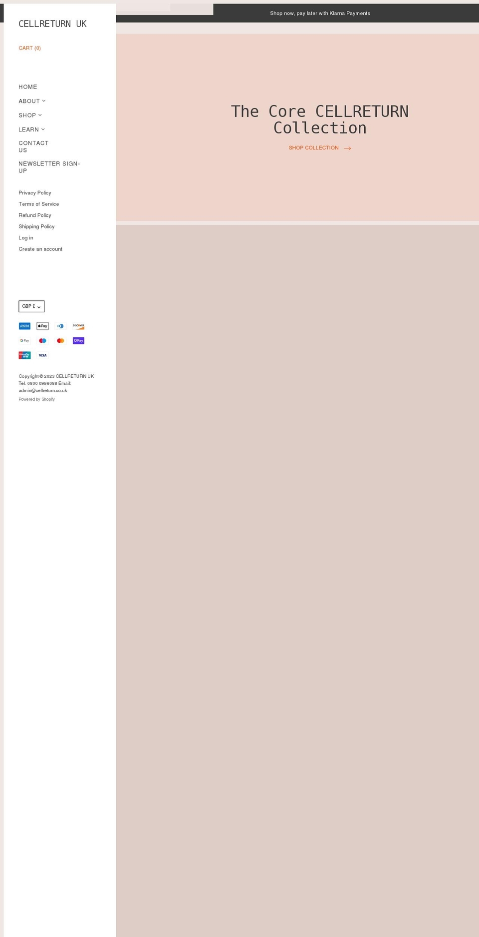 cellreturn.co.uk shopify website screenshot