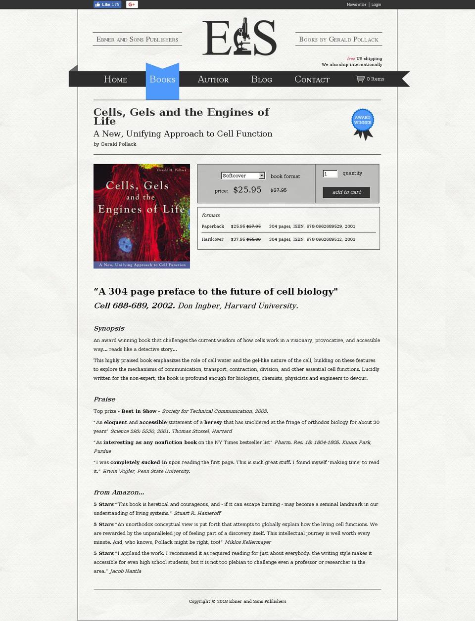 cellsandgels.com — Shopify storefront screenshot