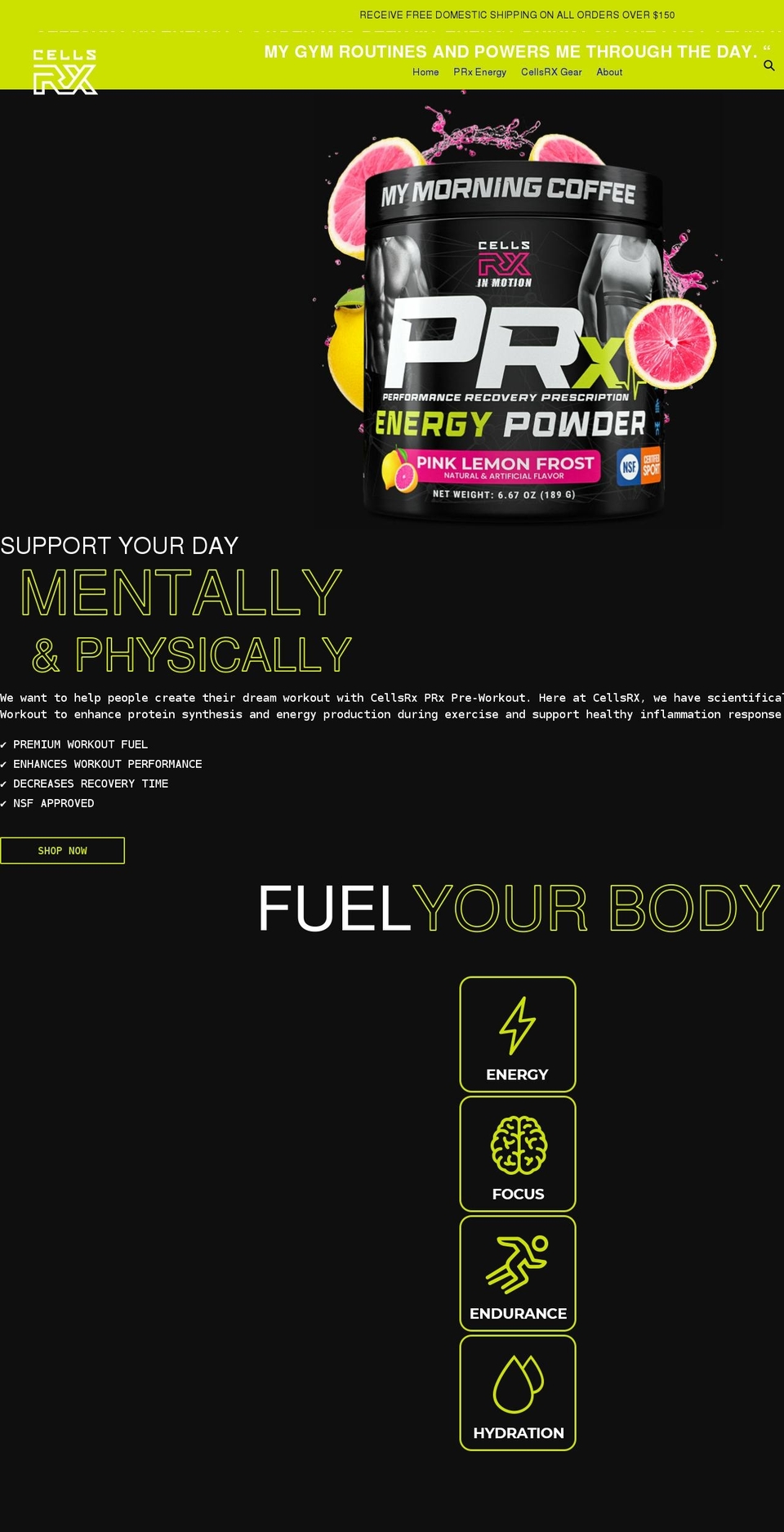 cellsrx.com shopify website screenshot