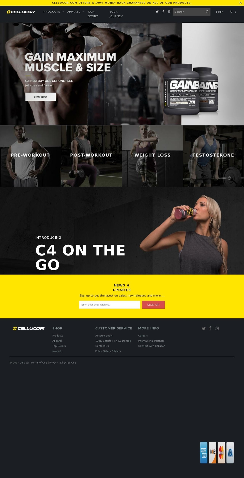 cellucor.mx shopify website screenshot