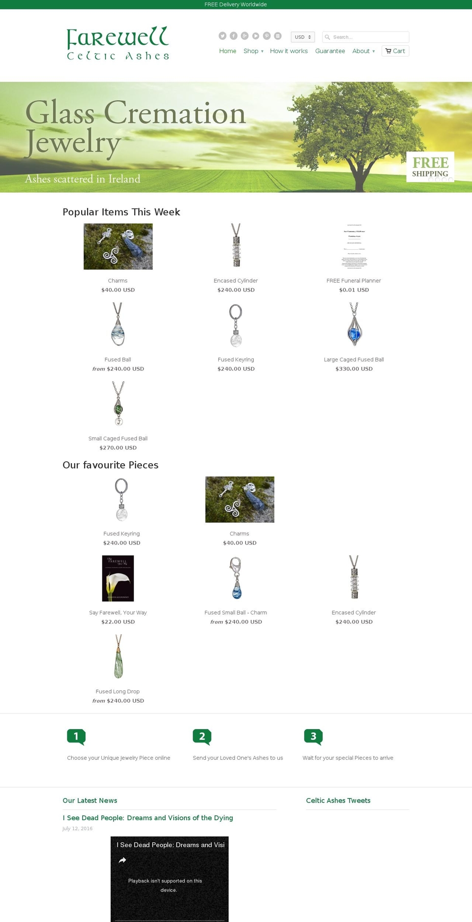 celtic-ashes.com shopify website screenshot