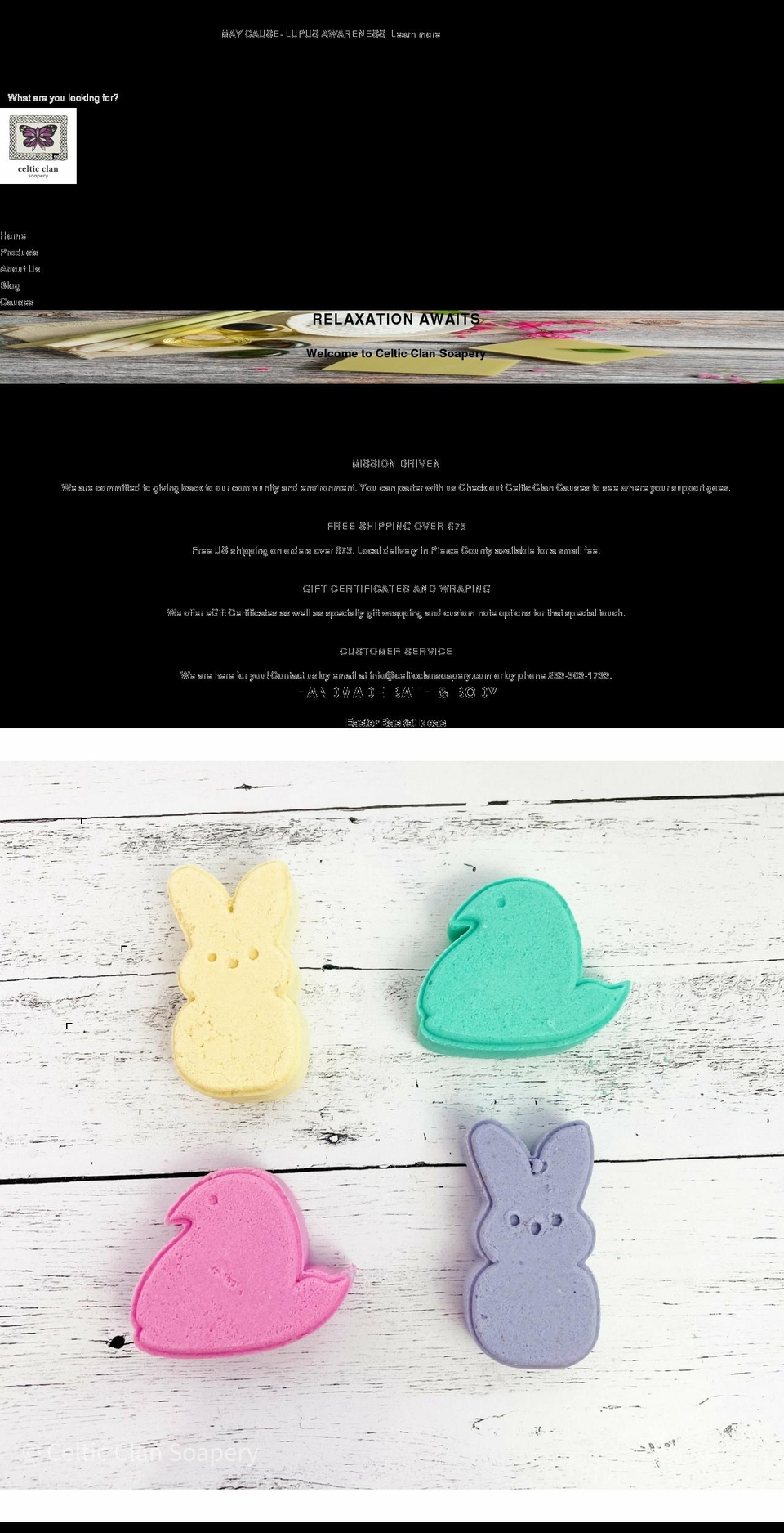 celticclansoapery.com shopify website screenshot