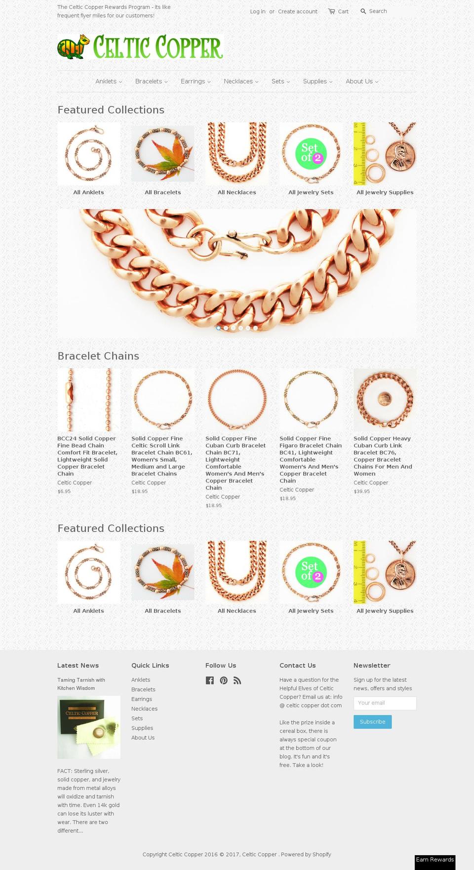 celticcopper.com shopify website screenshot