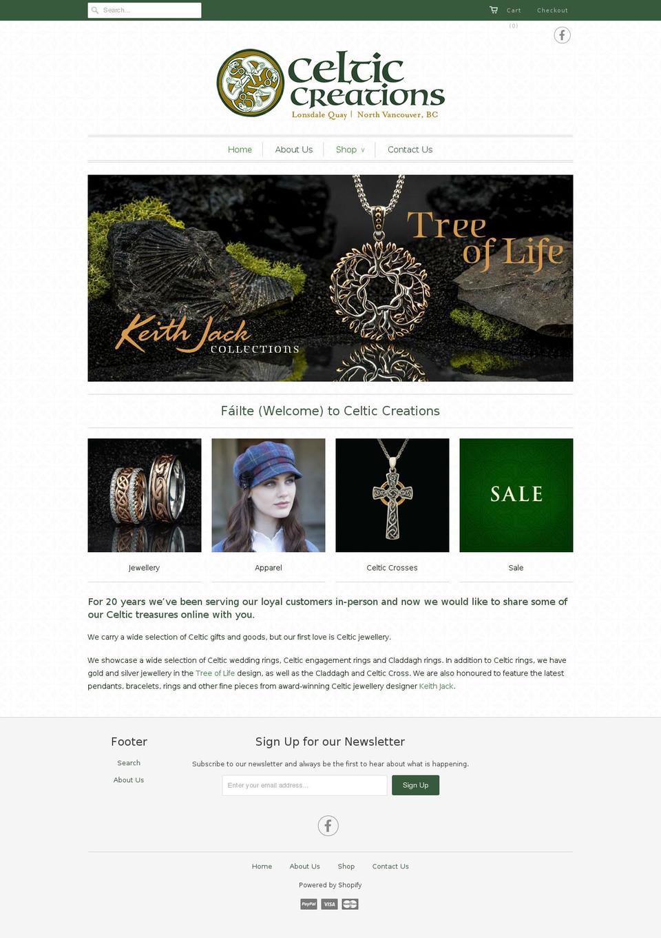 celticcreations.ca shopify website screenshot