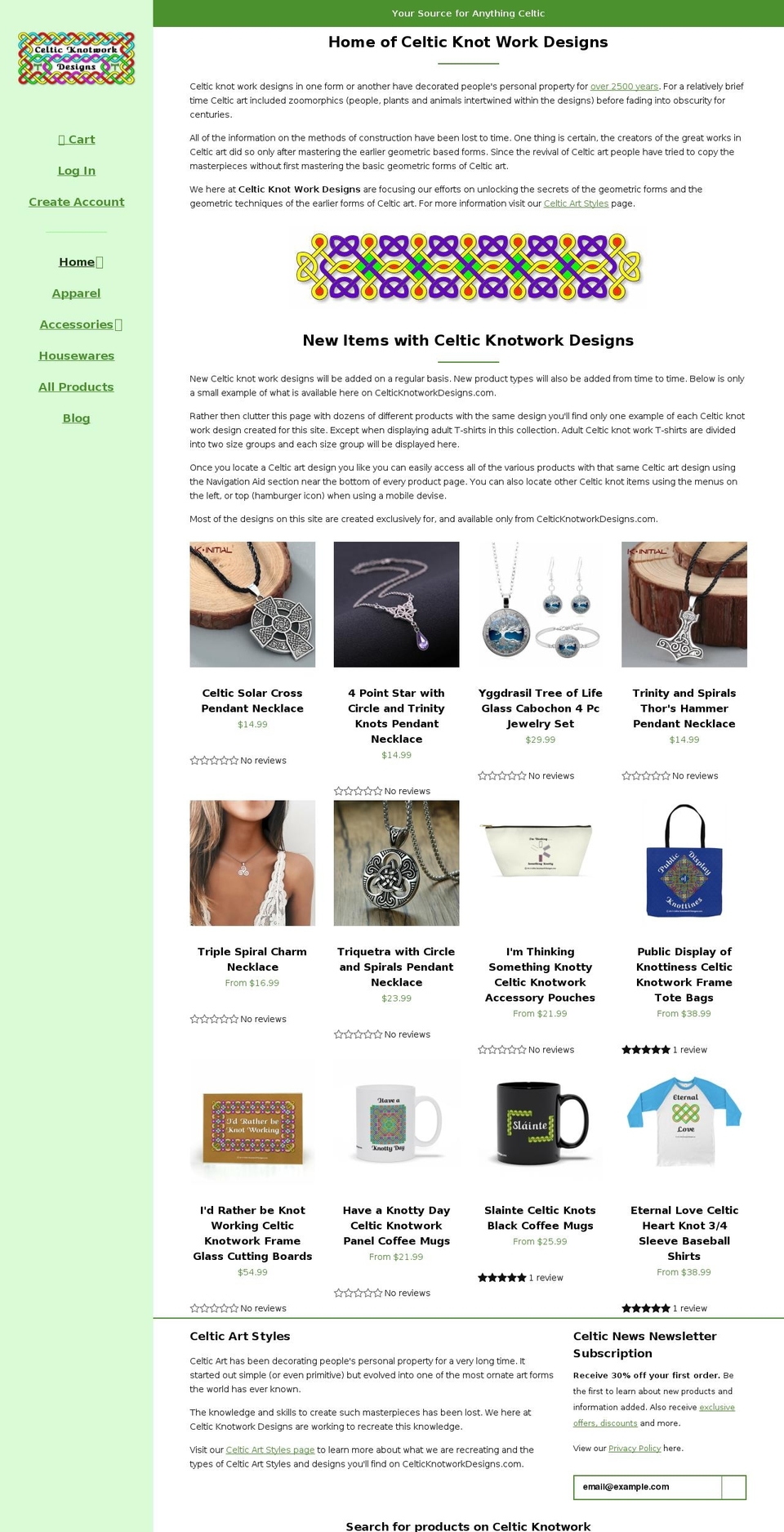 celticknotworkdesigns.com shopify website screenshot