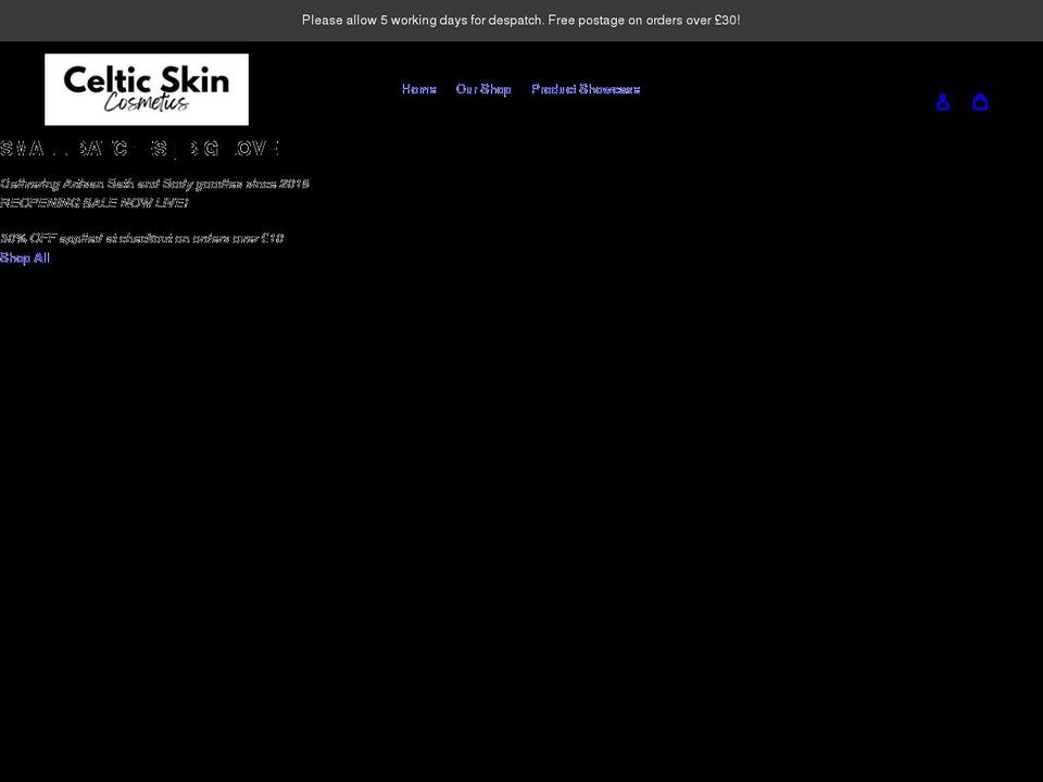 celticskinco.co.uk shopify website screenshot