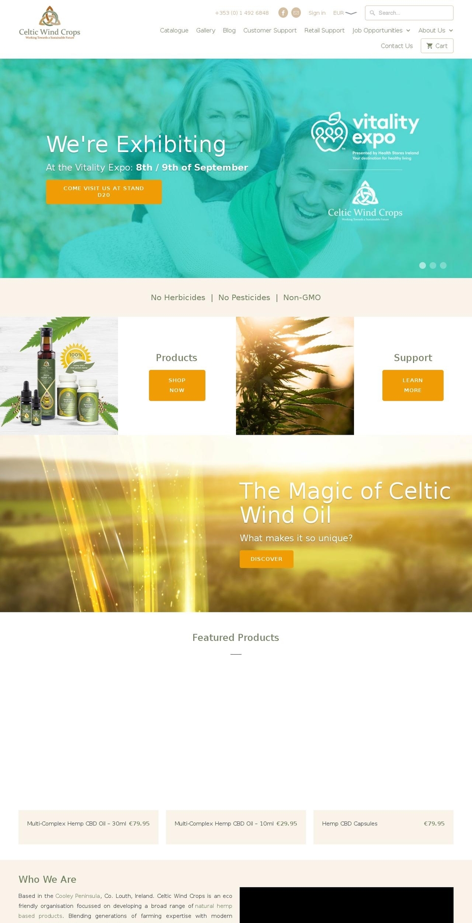 celticwindcrops.ie shopify website screenshot