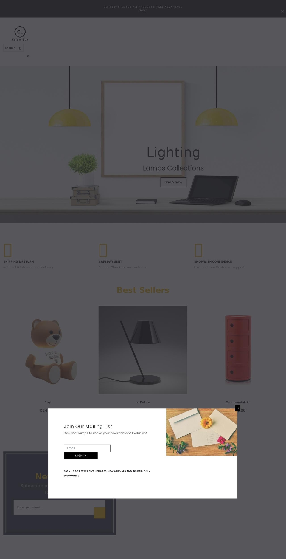 Munlight-home Shopify theme site example celumlux.com