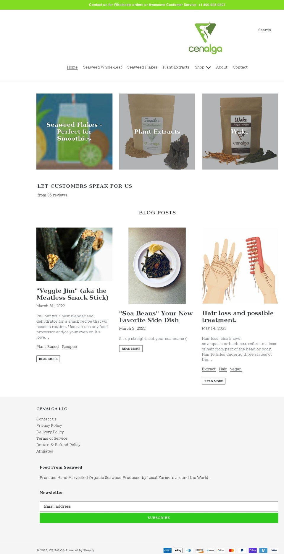 cenalga.com shopify website screenshot
