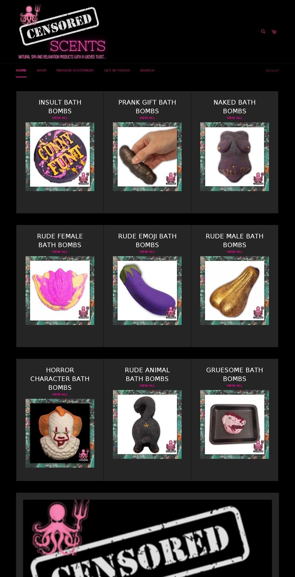 censoredscents.co.uk shopify website screenshot