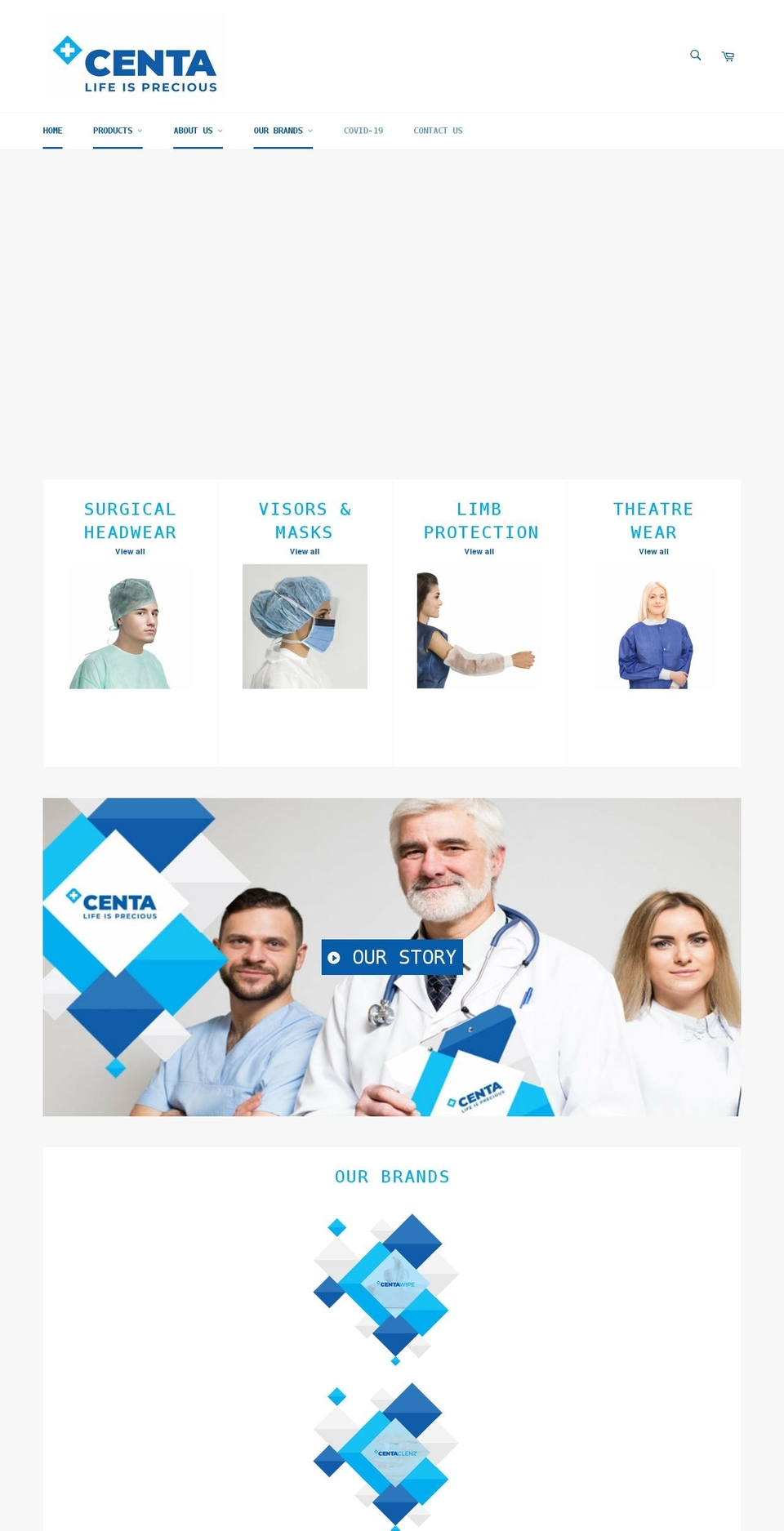 centa.uk shopify website screenshot
