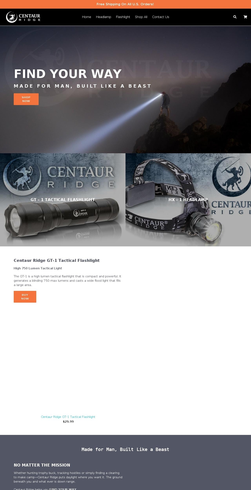 centaurridge.com shopify website screenshot