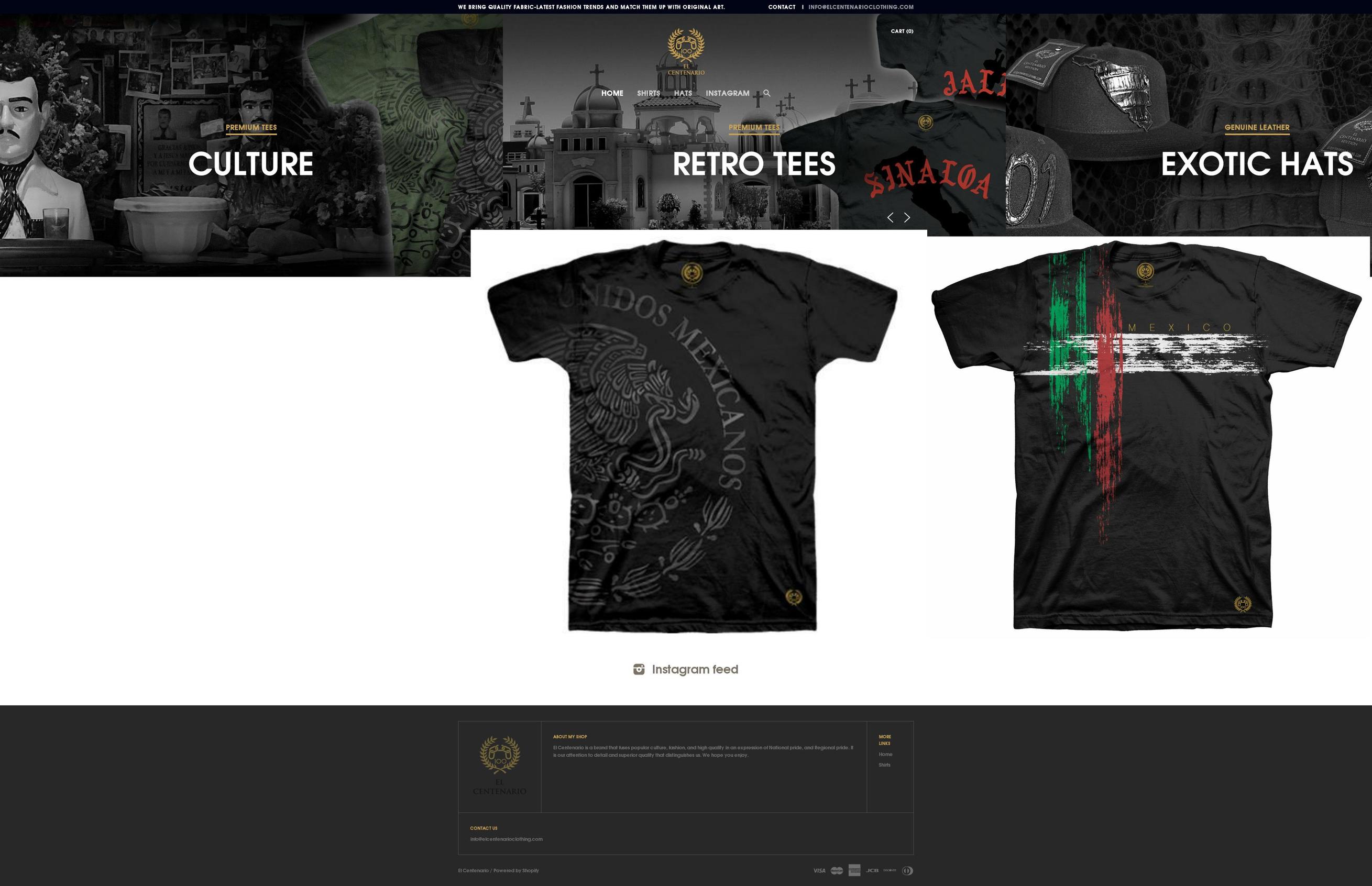 centenarioclothing.com — Shopify storefront screenshot