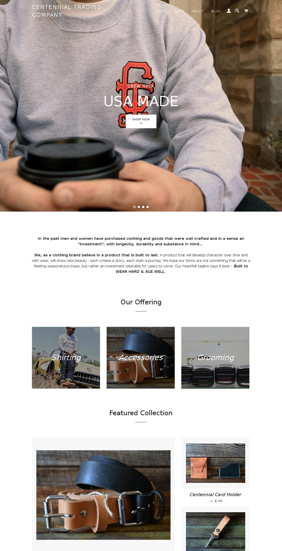 centennialtradingco.com — Shopify storefront screenshot