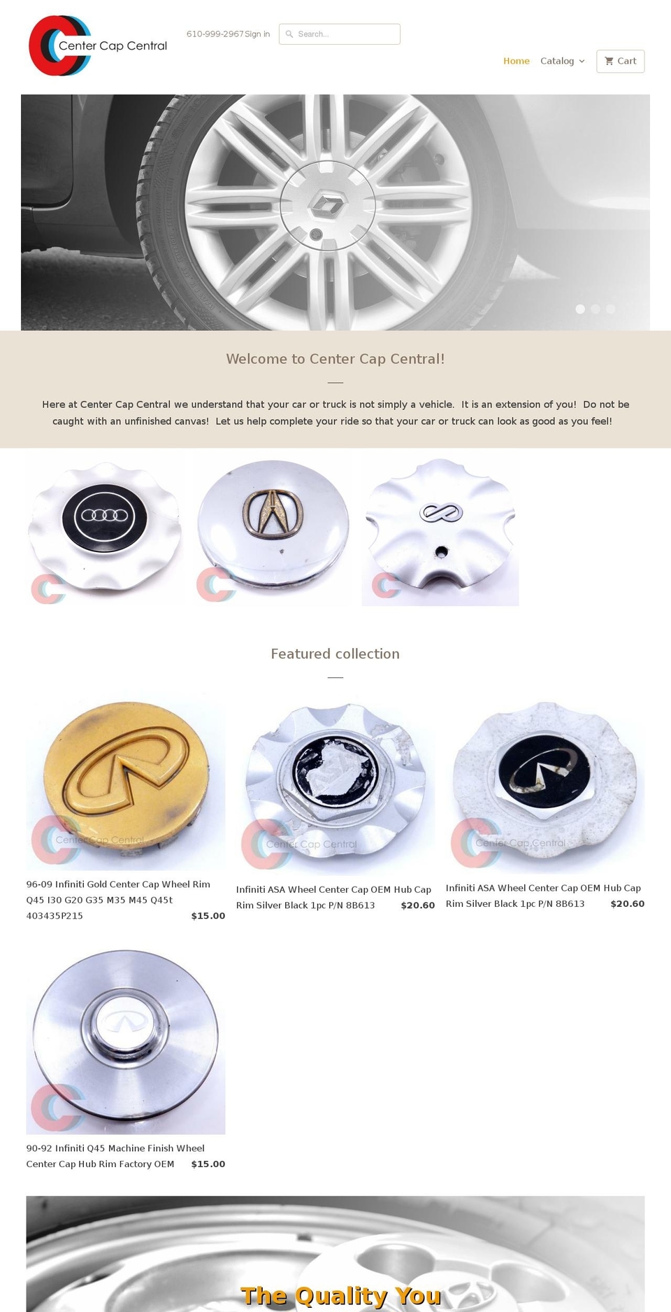 centercapcentral.com — Shopify storefront screenshot