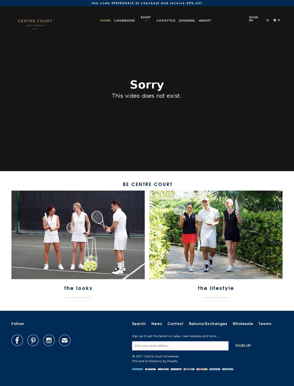 centercourtactivewear.com shopify website screenshot