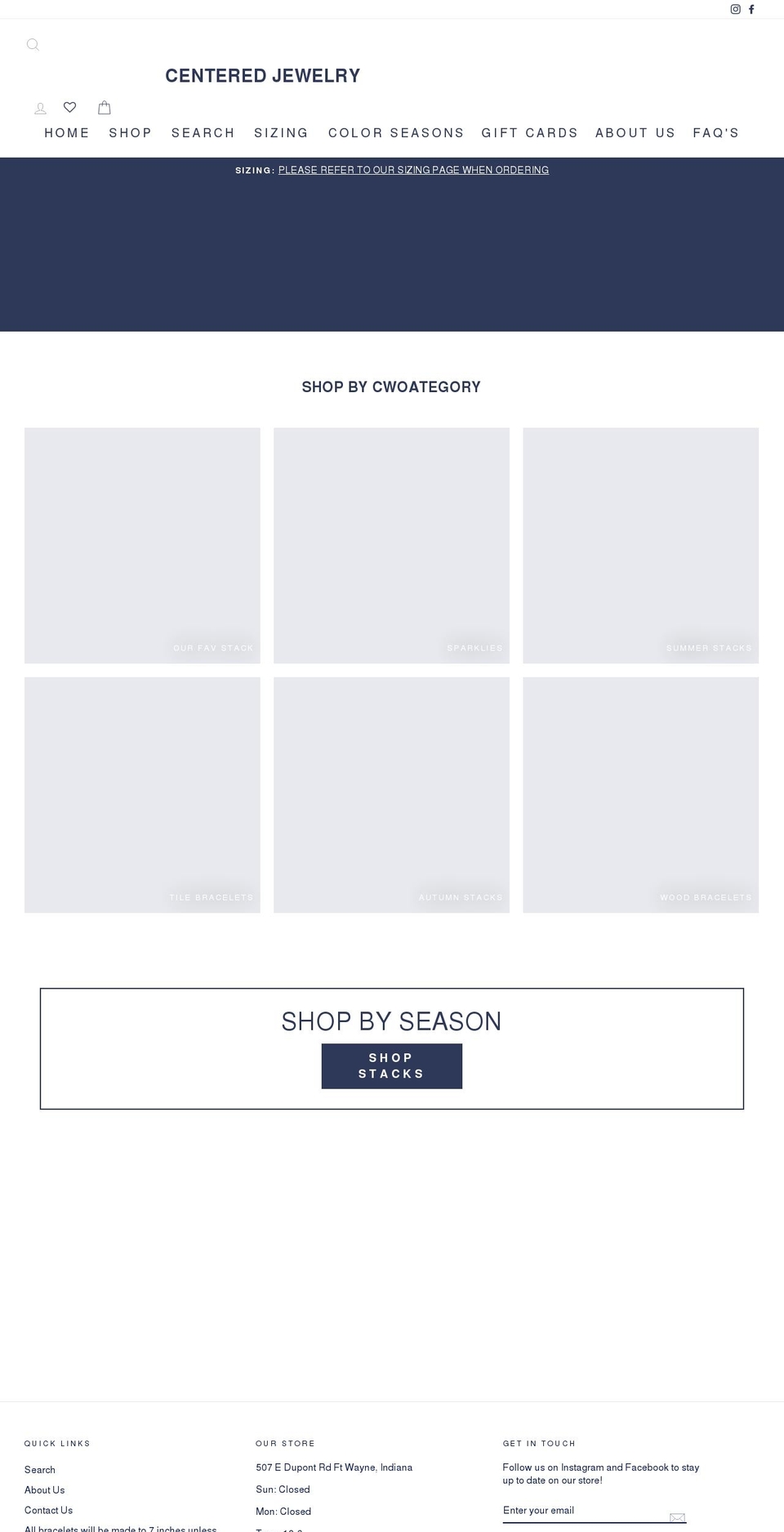 centered-jewelry.myshopify.com shopify website screenshot