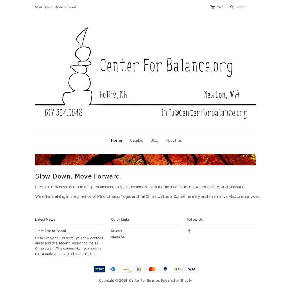 centerforbalance.org shopify website screenshot