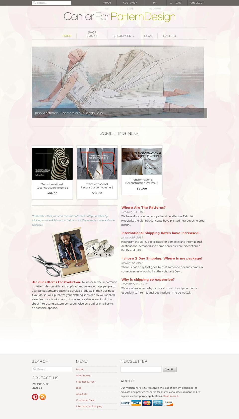 centerforpatterndesign.net shopify website screenshot